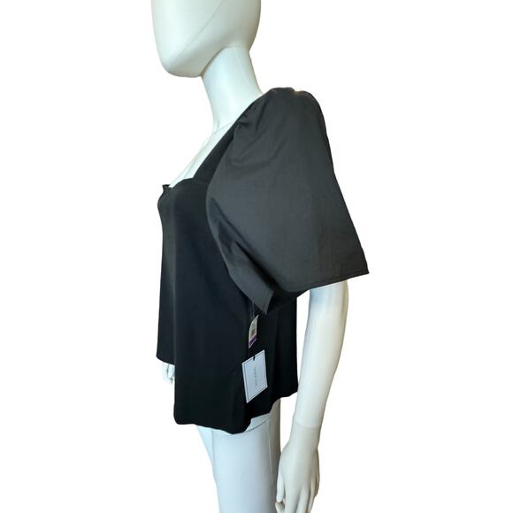 New ~  1.STATE  ~ Winter Luxe PUFF SLEEVE  Square Neck Top XXL - Picture 4 of 7